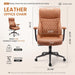 Office Desk Chair, Ergonomic Executive Leather Computer Swivel Chair, Brown