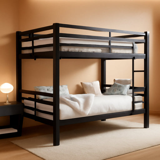 Twin Over Twin IndustrialGradeSteel BunkBed BlackFinish