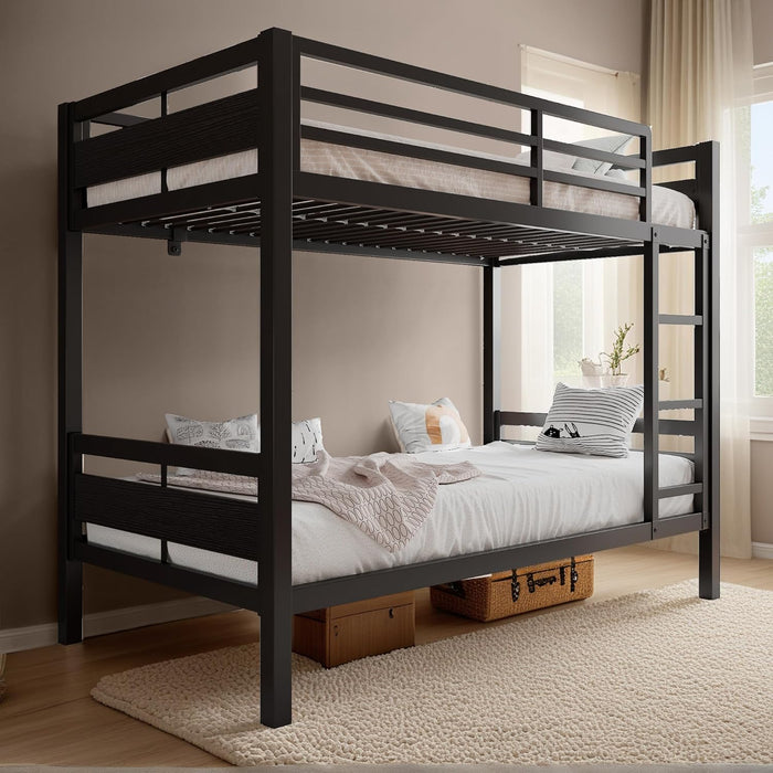 Twin Over Twin IndustrialGradeSteel BunkBed BlackFinish
