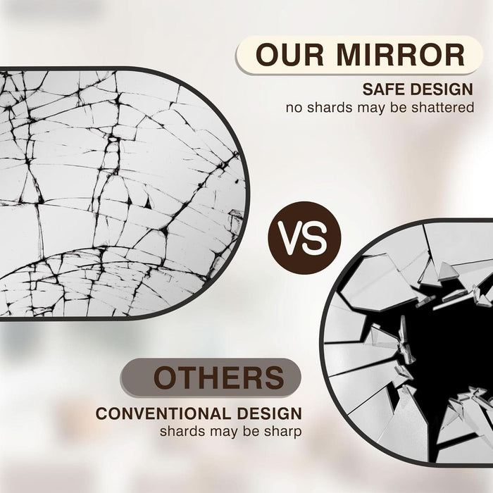 Bathroom Mirror for Wall,2 Pack 24”X36” Arched Vanity Bathroom Mirror for over Sink, Metal Framed with HD Shatter-Proof Glass for Entryway, Living Room,Bedroom(Black)