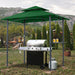 8'X 5' Grill Gazebo Shelter, Double Tier Outdoor BBQ Gazebo Canopy with LED Light(Forest Green)