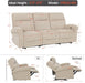 87.8" Wall Hugger Power Reclining Sofa with Drop down Table, 3-Seater Recliner Couch for Small Spaces Living Room RV, USB Ports, Fabric PR635M3 (Beige)