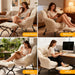Large Lazy Chair and Ottoman for Adults, Accent Chair Oversized Lounge Armchair with Side Pocket & Footrest, Comfy Reading Chair Leisure Sofa for Bedroom, Living Room, Office (Corduroy, White, Single)