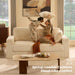 White Eighty Inch Corduroy Upholstered Sofa Cushions