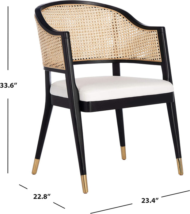 Couture Home Collection Rogue Black/Natural Rattan Living Room Dining Accent Chair (Fully Assembled) SFV4106A