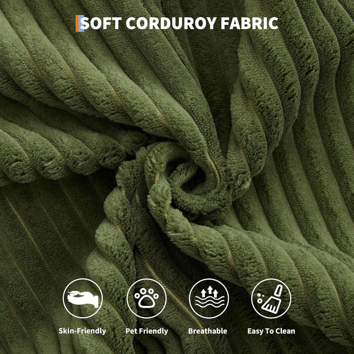 Corduroy Green 79 Inches InterchangeablePlus Sofa Bed