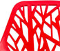 Forest Modern Dining Chair Set of 4 Red, Cut-Out Solid Back, Durable Polypropylene Seat with Chromed Legs, Stackable Contemporary Kitchen and Dining Room Chairs