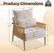 Beige Chenille Modern Armchair Featuring Lumbar Pillow