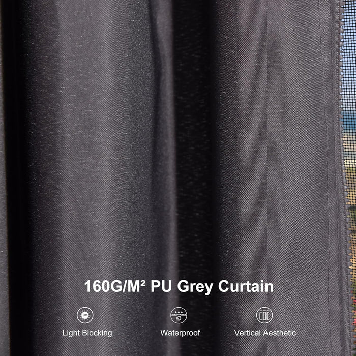 12x14 Outdoor Gazebo CharcoalGrey Hardtop Galvanized Steel