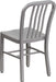 Gael Indoor/Outdoor Modern Metal Dining Chairs, Commercial-Grade Galvanized Steel Restaurant Chairs, Set of 2, Silver