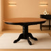 AVT-BLK-TP Avon Kitchen Dining Table - an Oval Wooden Table Top with Butterfly Leaf & Pedestal Base, 42X60 Inch, Black & Cherry