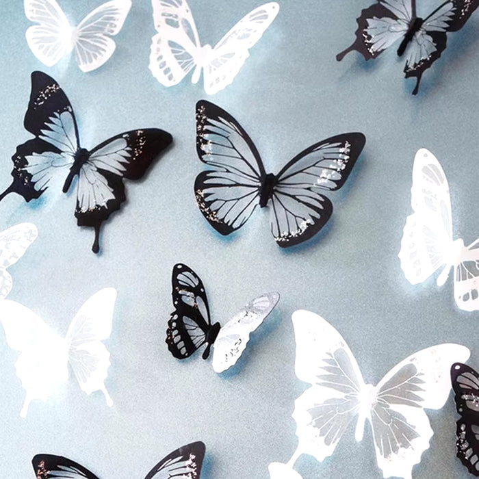 18Pcs/Set 3D Crystal Butterfly Wall Sticker Beautiful Butterflies Art Decals Home Decor Stickers Wedding Decoration on the Wall