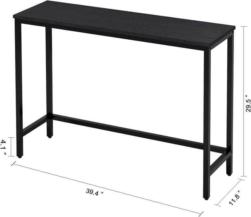 39.4” Console Table, Hallway Entrance Table Sofa Table behind Couch, for Living Room, Entryway, Easy Assembly, Accent Table, Black