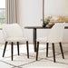 Upholstered Dining Chairs Set of 6, Modern Fabric Dining Room Kitchen Side Chair with Padded Seat and Wood Legs for Restaurant/Cafe, Beige