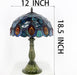 Tiffany Style Stained Glass Table Lamp 18.5 Inch - Blue Peacock Tail