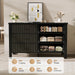 47" Wide Fluted 6 Drawer Dresser for Bedroom, Black