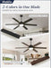 58 Inch Ceiling Fans with Lights and Remote, Black Indoor/Outdoor Ceiling Fan with Quiet Reversible DC Motor, 6 Speeds, 3CCT, 6 Blades Large Ceiling Fan for Living Room Bedroom Patio