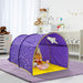 ® Starlight Bed Canopy Dream Kids Play Tents Playhouse Privacy Space Twin Sleeping Indoor Stars Boys Girls Toddlers Pop up Portable Frame Curtains Purple, Patent Pending