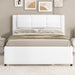 Full Size Upholstery Platform Bed with Trundle,Trundle Can Be Flat or Erected, Modern Bed Frame with Linen Headboard for Kids, Adults, No Box Spring Needed, Beige