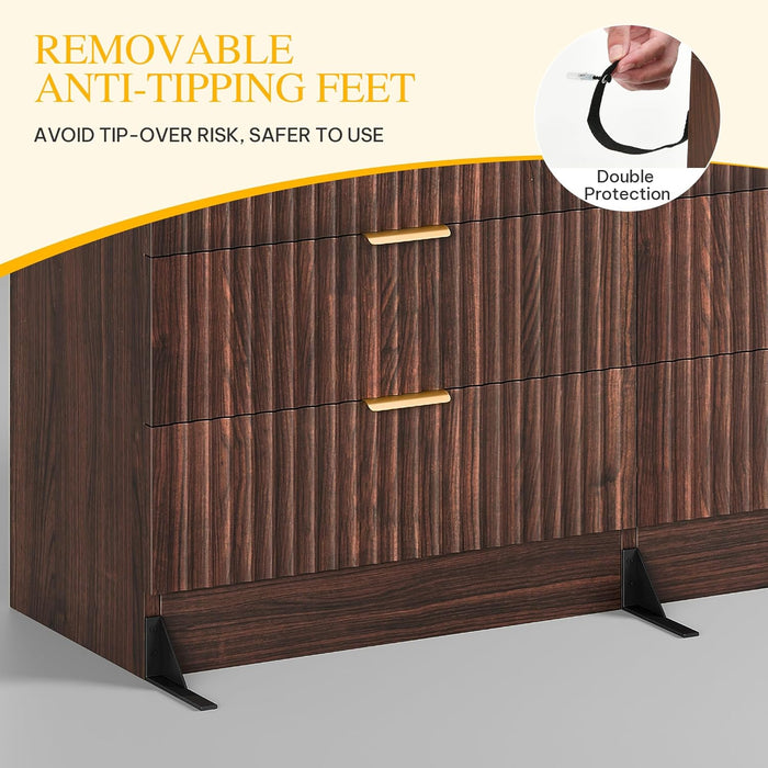 Walnut Dresser 47Inch Wide Storage Cabinet Bedroom