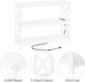 Entryway Table with Storage Shelves, Console Table with Power Outlets and USB Ports, Wood Narrow Sofa Tables with X-Shaped Design for Living Room/Hallway/Couch, White