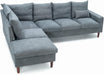 Sectional Sofa Living Room Furniture Set L Shape Couch Linen Fabric for Home Room Decor Bedroom,3 Seater Left Facing Chaise (Grey, 6 Seater Corner with Bulit-In USB Chaise)