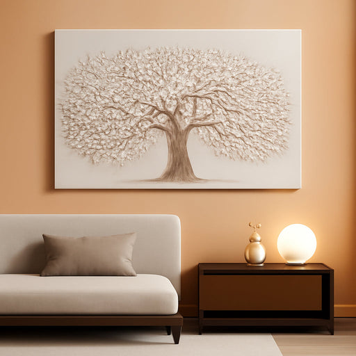Canvas Wall Art Decor Prints Modern Botanical Wall Art Pictures for Living Room Canvas Art Wall Decor Tree of Life Wall Art Decor White Flower Wall Art Prints Artwork for Walls Bedroom Office Decor 20" X 40"