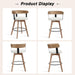 Swivel Bar Stools Set of 4-26" Counter Height Bar Stool with Footrest - Modern Wood Barstools with Linen Upholstered Seat - 360-Degree Swivel Stool for Kitchen Island Home Bar - White