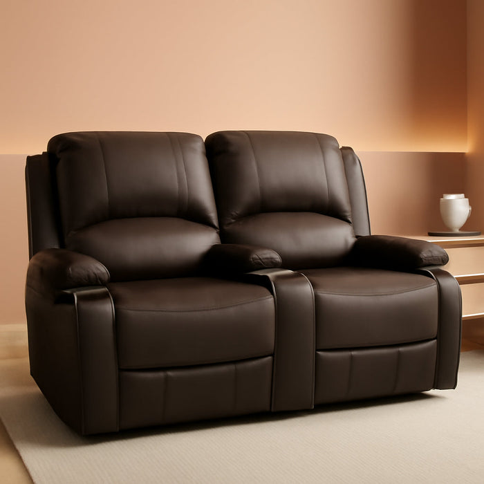 Charles 67" Powered Double RV Wall Hugger Recliner Sofa RV Loveseat with Upgraded 2023 Fabric (Chestnut)