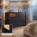 Black Dresser for Bedroom, 47.2" Wood Chest of 7 Drawers