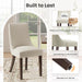 Wooden Dining Chairs Set of 4, Upholstered Kitchen & Dining Room Chairs with Solid Wood Legs Curved Backrest Farmhouse Accent Chair for Dining/Kitchen/Living Room, Beige