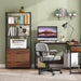 Bookcase, 4-Tier Rustic Bookshelf with 2 Drawers, Etagere Standard Book Shelves Display Shelf for Home Office