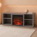 Classic 70 Inch TV Stand with Fireplace, French Oak Grey