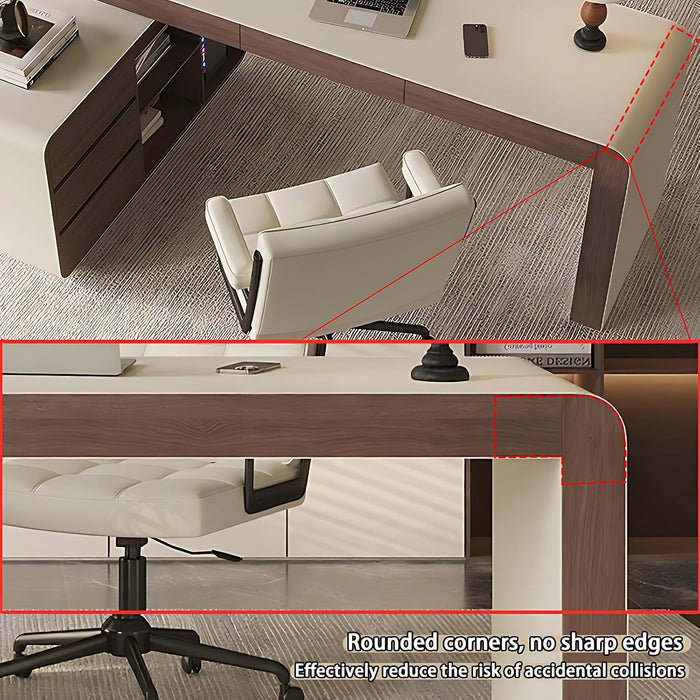 Premium L Shaped Executive Desk 72In Multifunctional