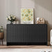 55" Wide Modern Curved 6 Drawer Dresser，Black