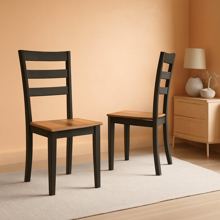 Gesthaven Modern Indoor Armless Dining Chair, Set of 2, Green & Light Brown