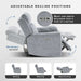 Wll Hugger Power Double Reclining Sof, Microfiber Home Theter Seting, Chrging Ports/Hidden Cup Holders/djustble Hedrest/Dimond Tufting, Power Recliner Couch for Living Room, Gry