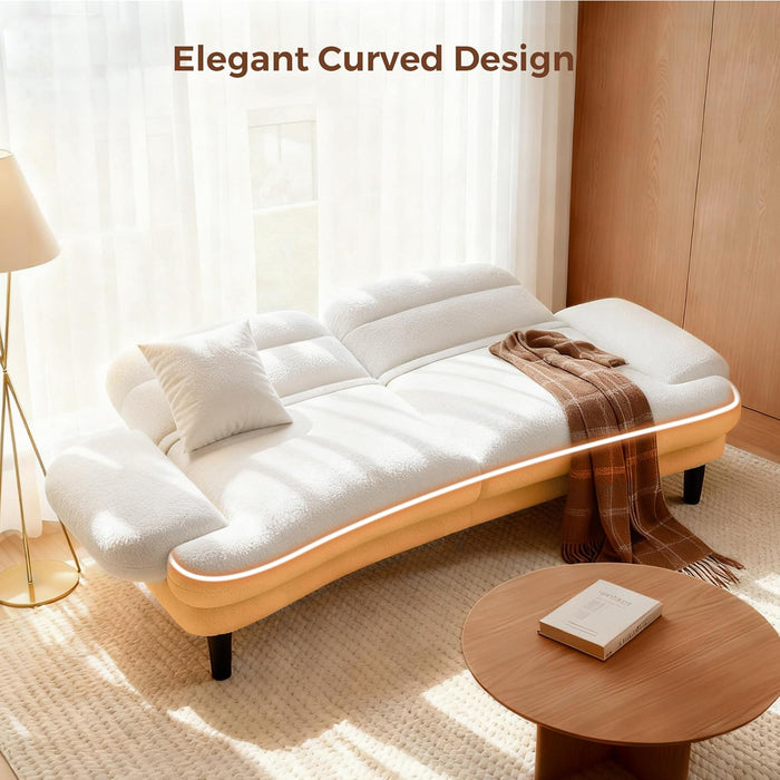 Beige SeventyNineInches Futon Sofa Bed Convertible