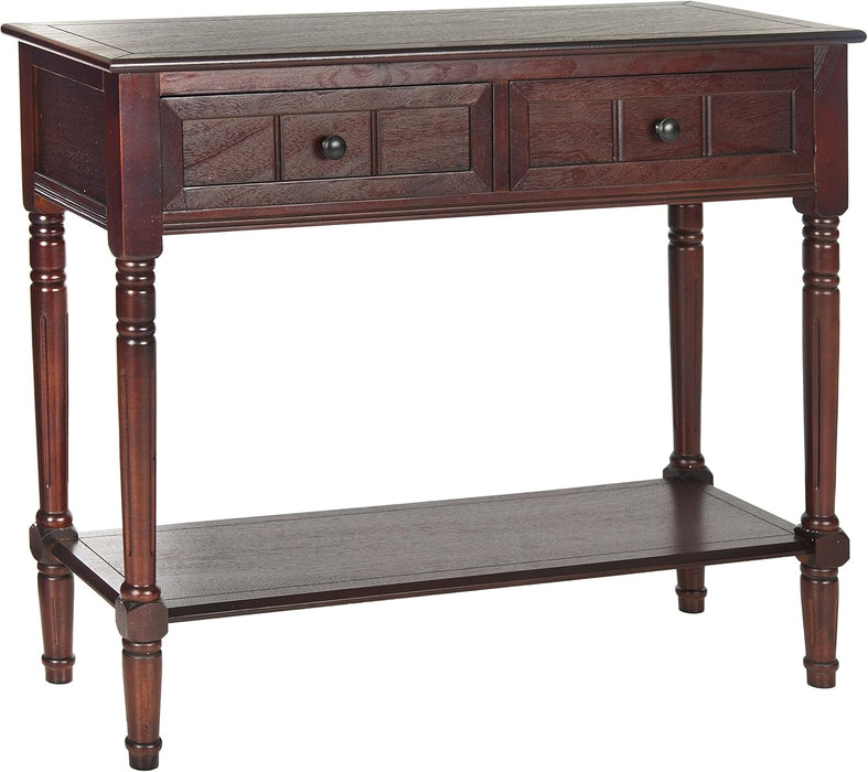 American Homes Collection Samantha Dark Cherry 2-Drawer Console Table