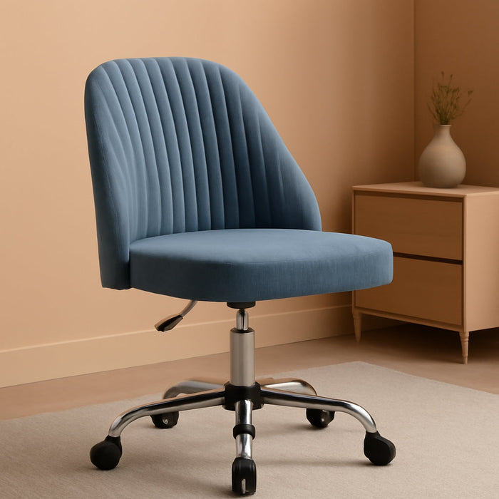 Home Office Desk Chair, Office Chairs Desk Chair Rolling Task Chair Computer Chair Adjustable with Wheels Armless for Bedroom, Vanity Chair for Makeup Room, Living Room