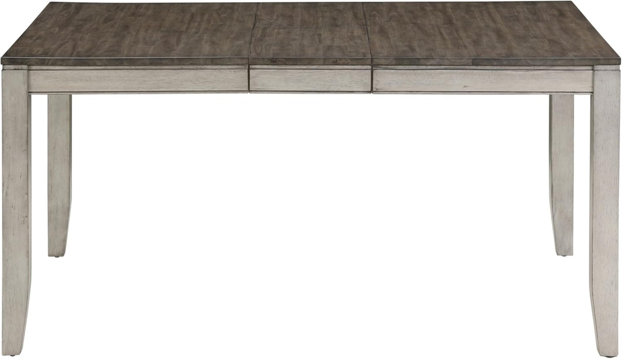 Furniture Abacus Rectangular Dining Table, 48"-60" Table W/ 12" Butterfly Leaf Extention, Seats up to 6, Kitchen/Dining/Living Room, Asian Hardwood Solids, 36" D X 48" W X 30" H, Gray
