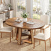 43"-59" Extendable round Dining Table for 4-8, Cross Leg | Modern Kitchen Oval Dining Table with Removable Leaves, Wood Base with Storage Shelf for Kitchen Living Room, Walnut