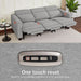 88.6'' Reclining Sofa, Wall Hugger Power Recliner Sofa with Adjustable Headrest, USB a & C Charge Ports, Wood Legs, for Living Room (Fabric, HL198M3) (Grey, 3-Seater)