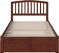 , Richmond Full Platform Bed with Footboard & Full Trundle, Walnut
