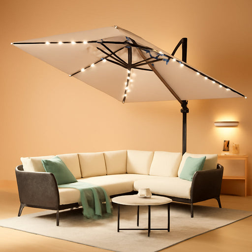 Cantilever Patio Umbrella with Solor Lights