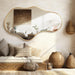 Irregular Wall Mirror - Wall Mirrors Decorative 22"X 36" Asymmetrical Abstract Mirror Aviation Aluminum Alloy Frame Unique for Bathroom, Bedroom, Living Room, Cloakroom, Entryway Gold