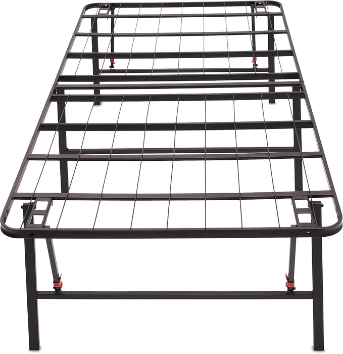 Foldable Metal Platform Bed Frame, Noise-Free Mattress Foundation with Tool-Free Assembly, 18 Inches High, Sturdy Steel Frame, No Box Spring Needed, Twin Size, Black