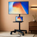TV Stand with Power Outlet, Mobile TV Cart on Wheels for 23-60 Inch LED LCD Flat Curved Panel Screen Tvs, up to 88 Lbs, Height Adjustable Rolling TV Stand with AV Shelf, Max VESA 400X400Mm