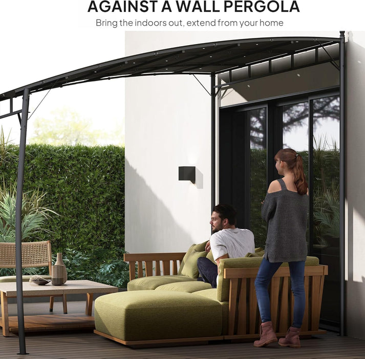 10' X 10' Outdoor Pergola Gazebo with Uv-Resistant Canopy and Metal Frame, Sun Shade Shelter for Porch, Patio, Deck, Backyard, Charcoal Gray