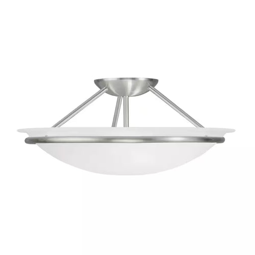 Walcott 3-Light Ceiling Brushed Nickel Incandescent Semi-Flush Mount